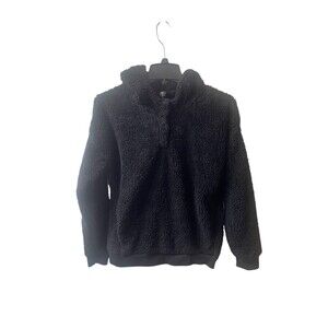 Lukka Lux Women's Pull Over Sherpa Hoodie Black Size XS EUC